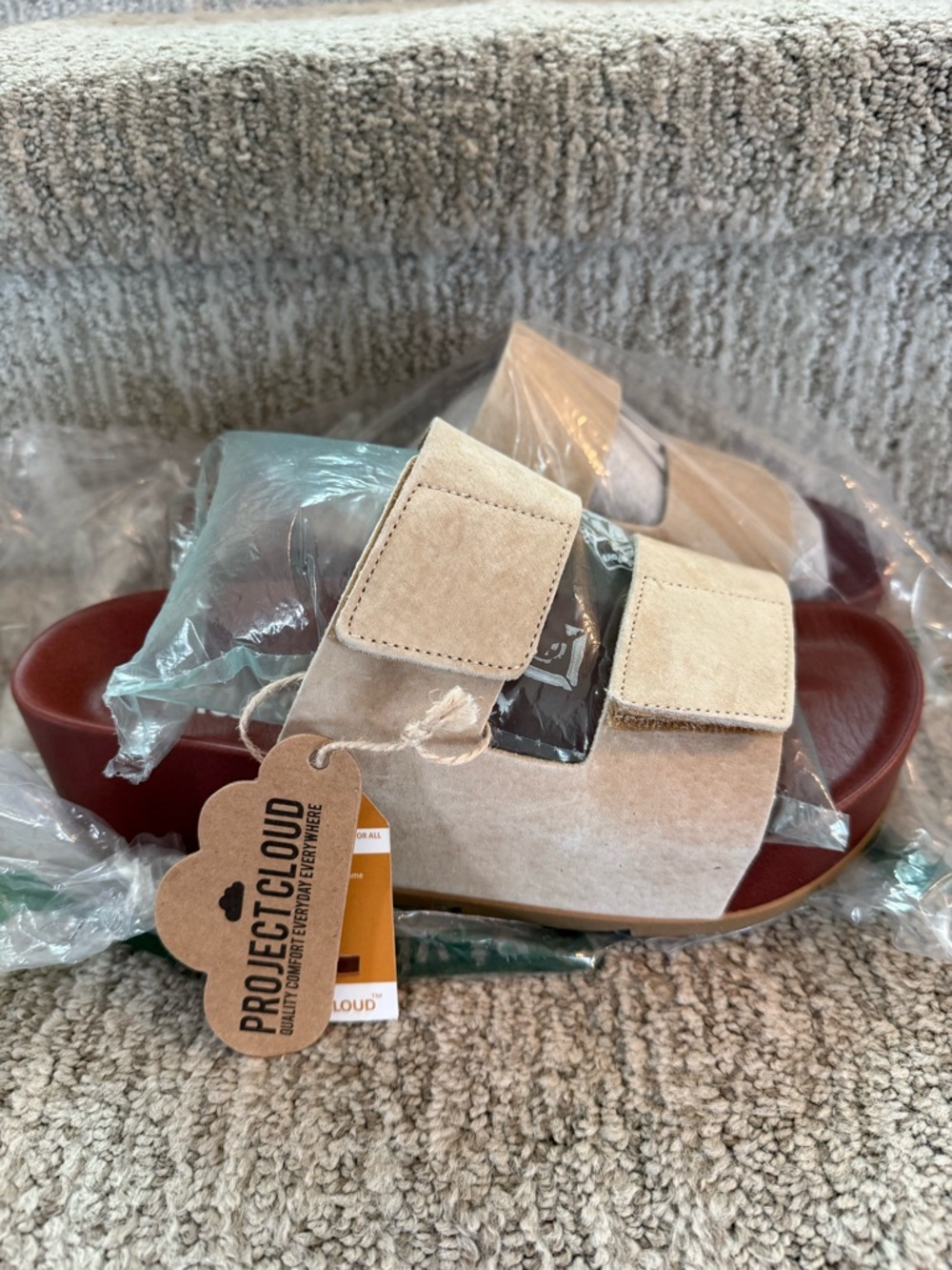 Project Cloud 100% Genuine Leather Platform Sandals Women